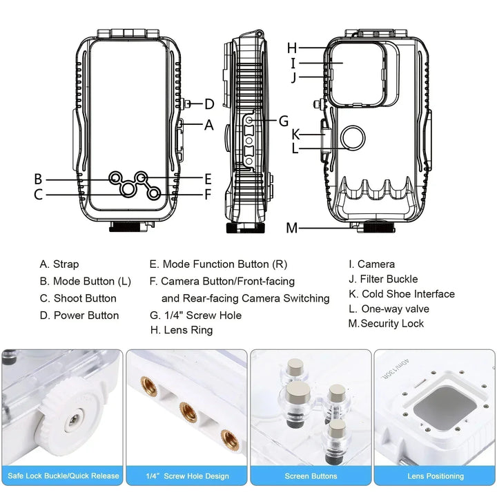 Kalsten | 40 Meter Sealed Waterproof iPhone Case