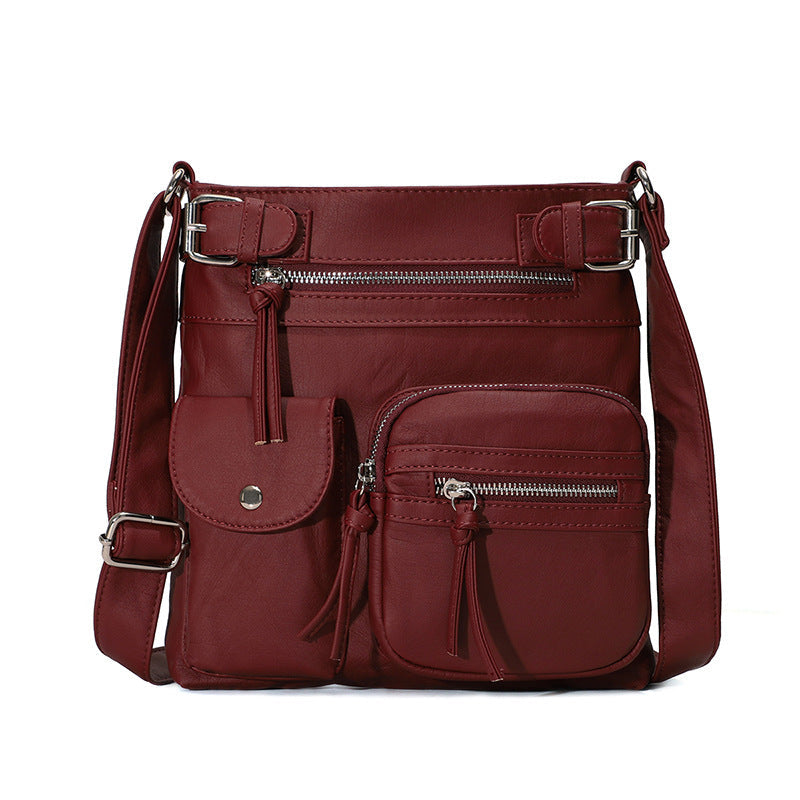 Kalsten | Multi-Pocket Soft PU Shoulder Bag