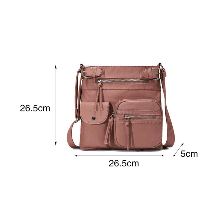 Kalsten | Multi-Pocket Soft PU Shoulder Bag