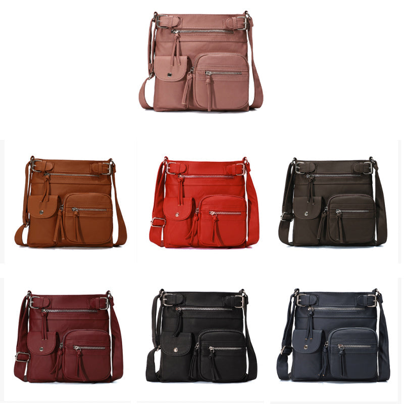 Kalsten | Multi-Pocket Soft PU Shoulder Bag
