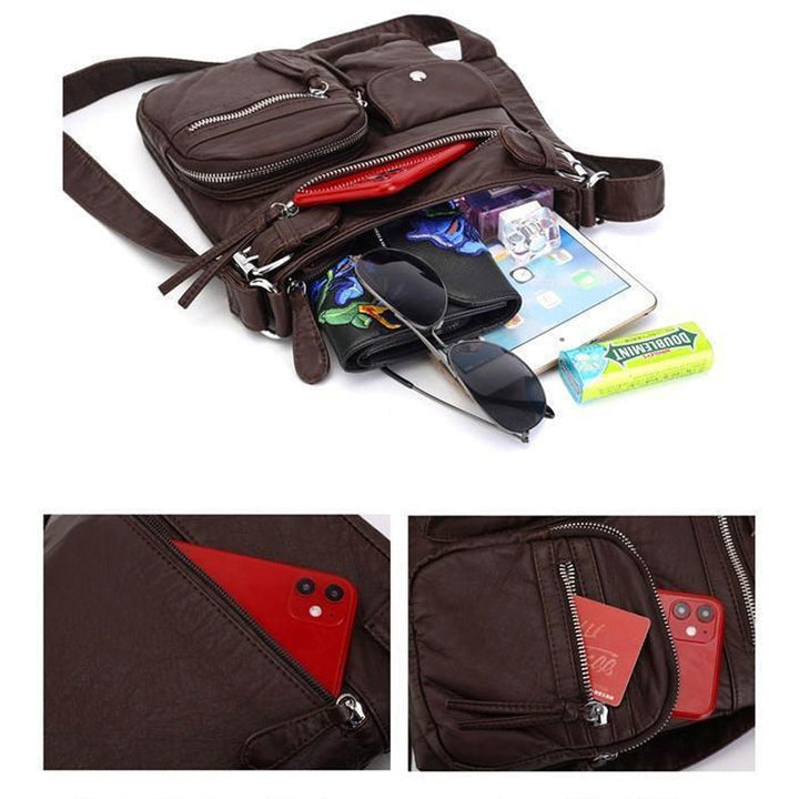 Kalsten | Multi-Pocket Soft PU Shoulder Bag