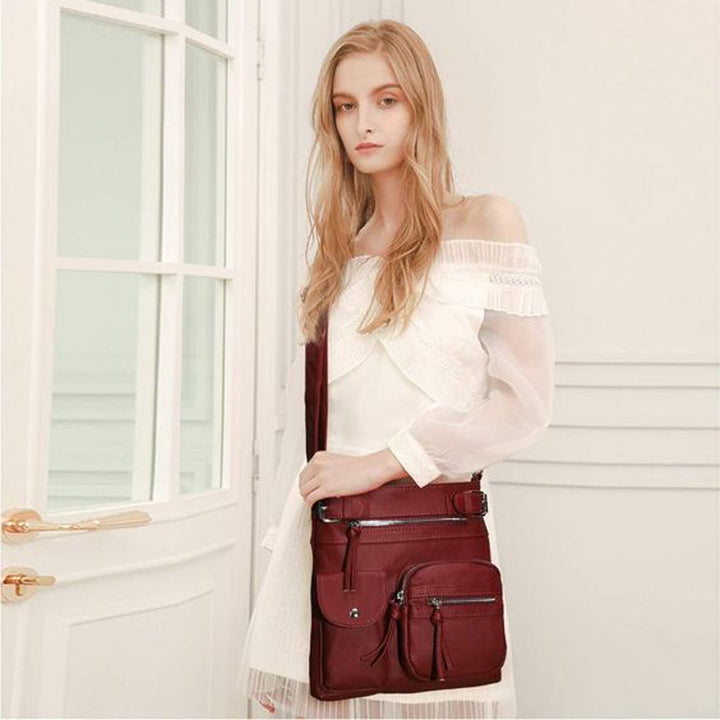 Kalsten | Multi-Pocket Soft PU Shoulder Bag