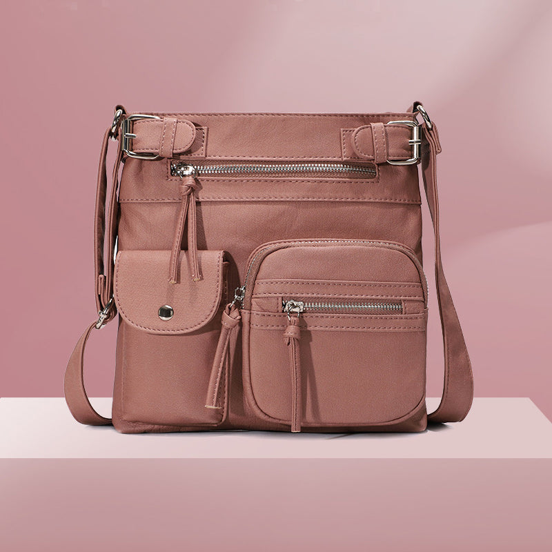 Kalsten | Multi-Pocket Soft PU Shoulder Bag