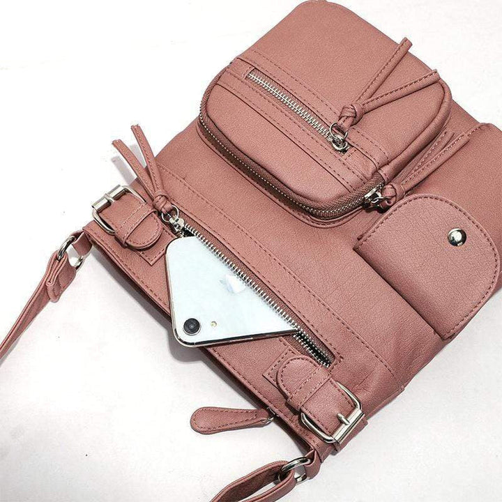 Kalsten | Multi-Pocket Soft PU Shoulder Bag