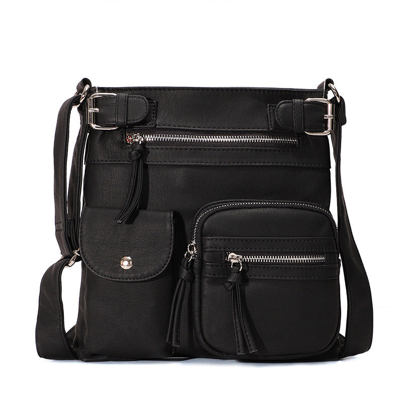 Kalsten | Multi-Pocket Soft PU Shoulder Bag