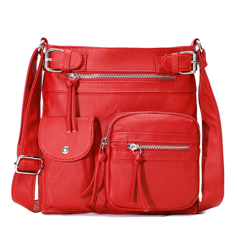 Kalsten | Multi-Pocket Soft PU Shoulder Bag