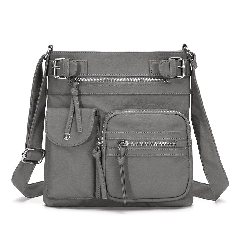 Kalsten | Multi-Pocket Soft PU Shoulder Bag