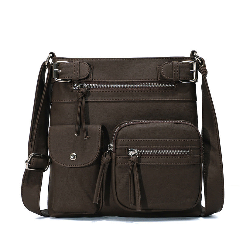 Kalsten | Multi-Pocket Soft PU Shoulder Bag