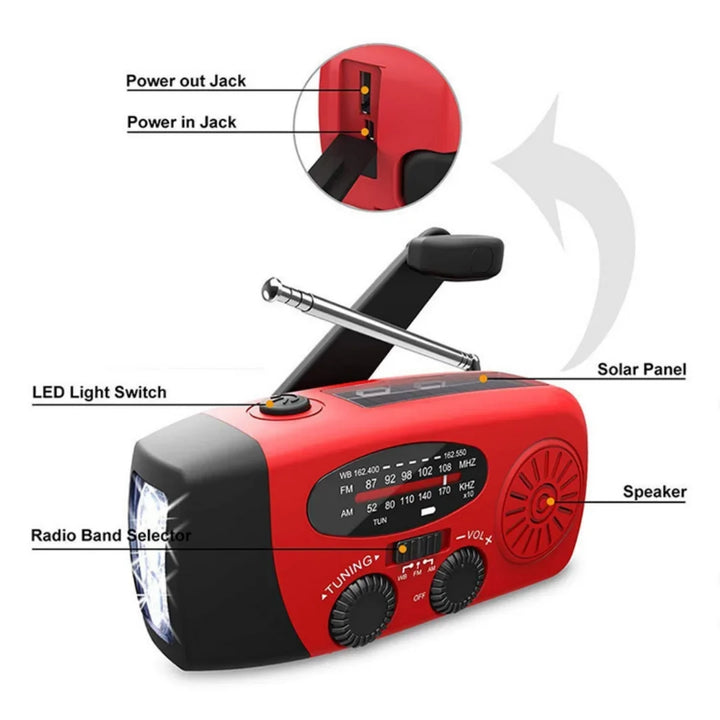 Buy Multifunctional Emergency Radio – Charging Function with LED Flashlight and Hand Generator for Mobile Phones – Best Emergency Radio | Kalsten