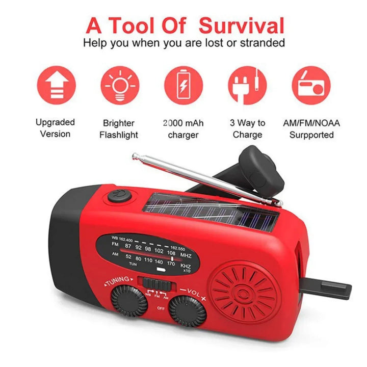 Buy Multifunctional Emergency Radio – Charging Function with LED Flashlight and Hand Generator for Mobile Phones – Best Emergency Radio | Kalsten