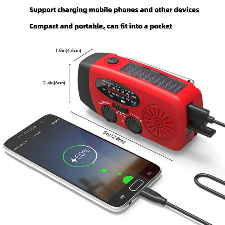 Buy Multifunctional Emergency Radio – Charging Function with LED Flashlight and Hand Generator for Mobile Phones – Best Emergency Radio | Kalsten