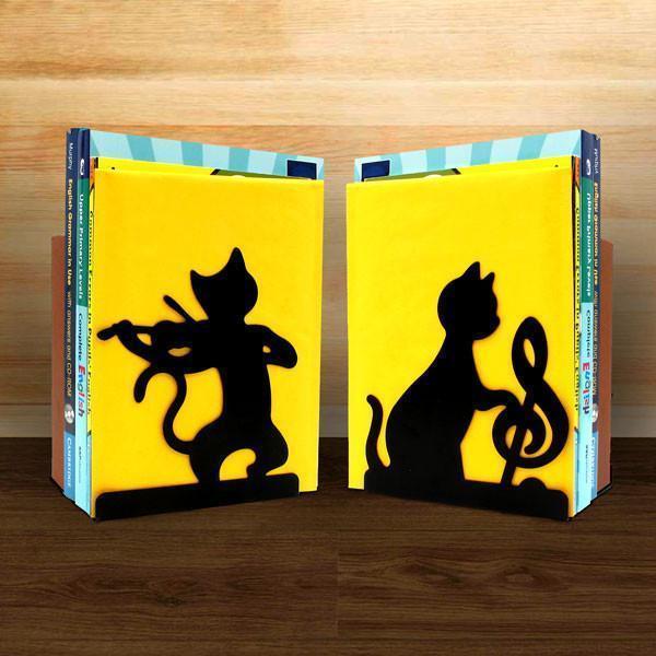 Musical Cat Metal Bookends | Kalsten