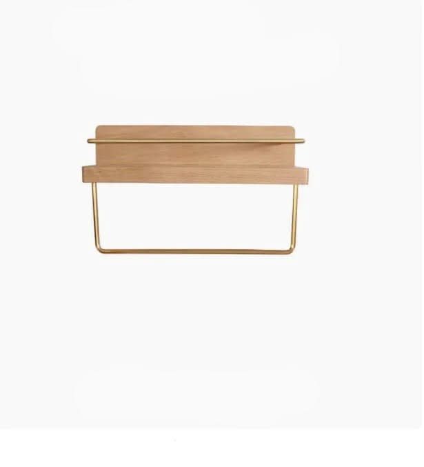 Skanto | Bamboo Wall Shelf with Hooks & Storage