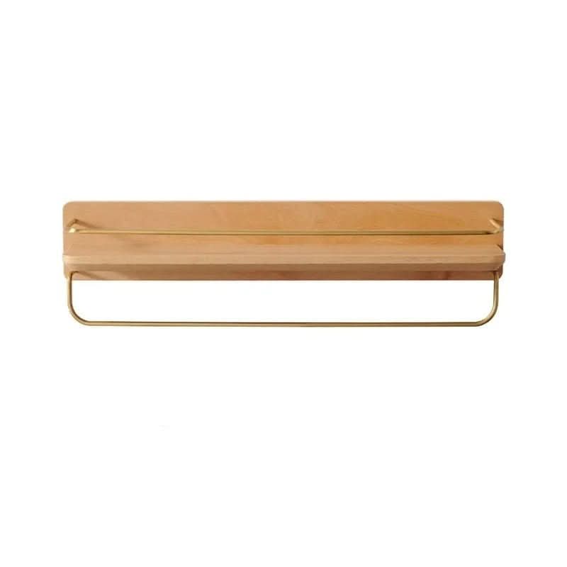 Skanto | Bamboo Wall Shelf with Hooks & Storage