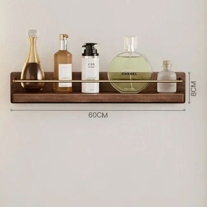 Skanto | Bamboo Wall Shelf with Hooks & Storage
