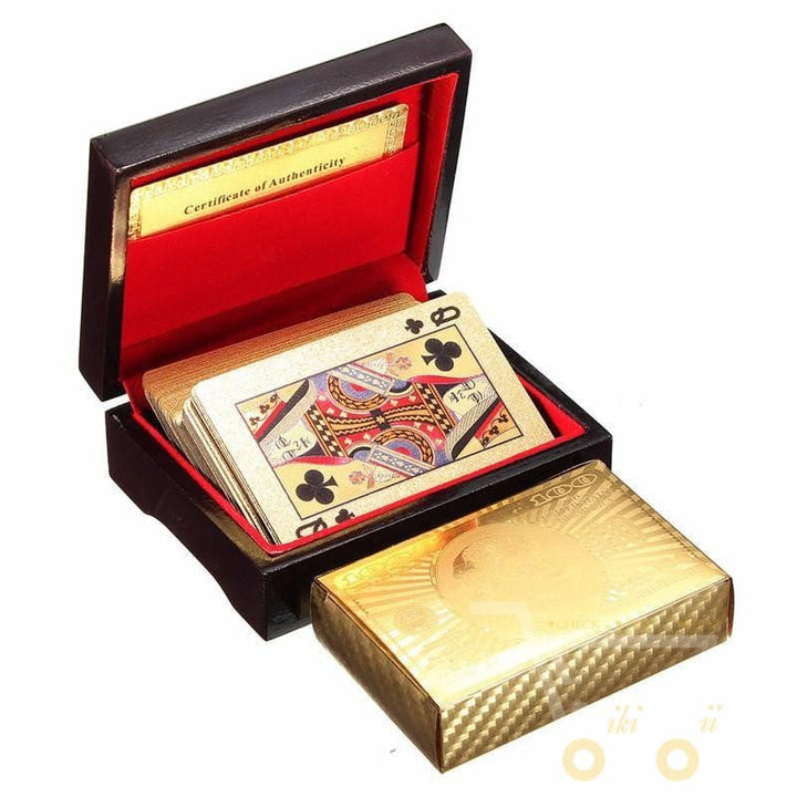 Kalsten | 24K Gold Plated Playing Card with Wood - Style Box
