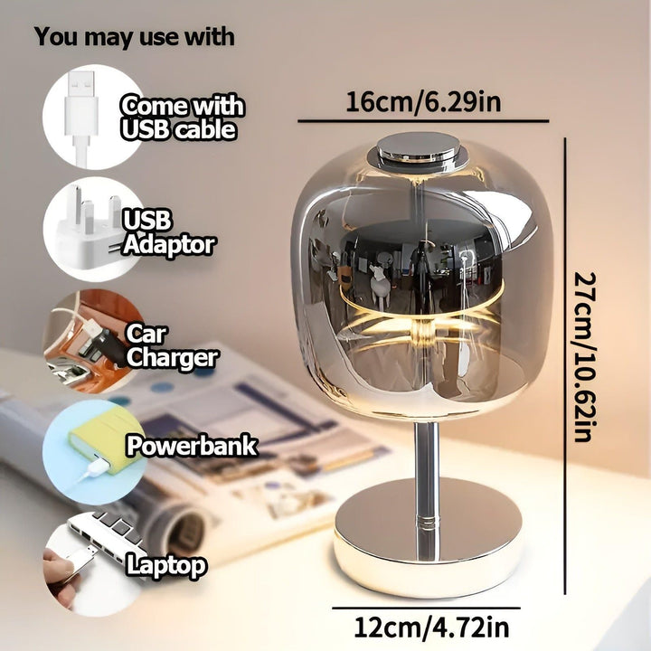 Lux Shine Lamp - Elegant Electroplated Glass Desk Lamp for Ambient Lighting | Kalsten