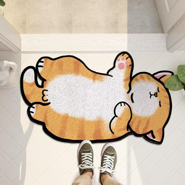 Napping Ballsy Cat Non-Slip Doormat Rug | Kalsten