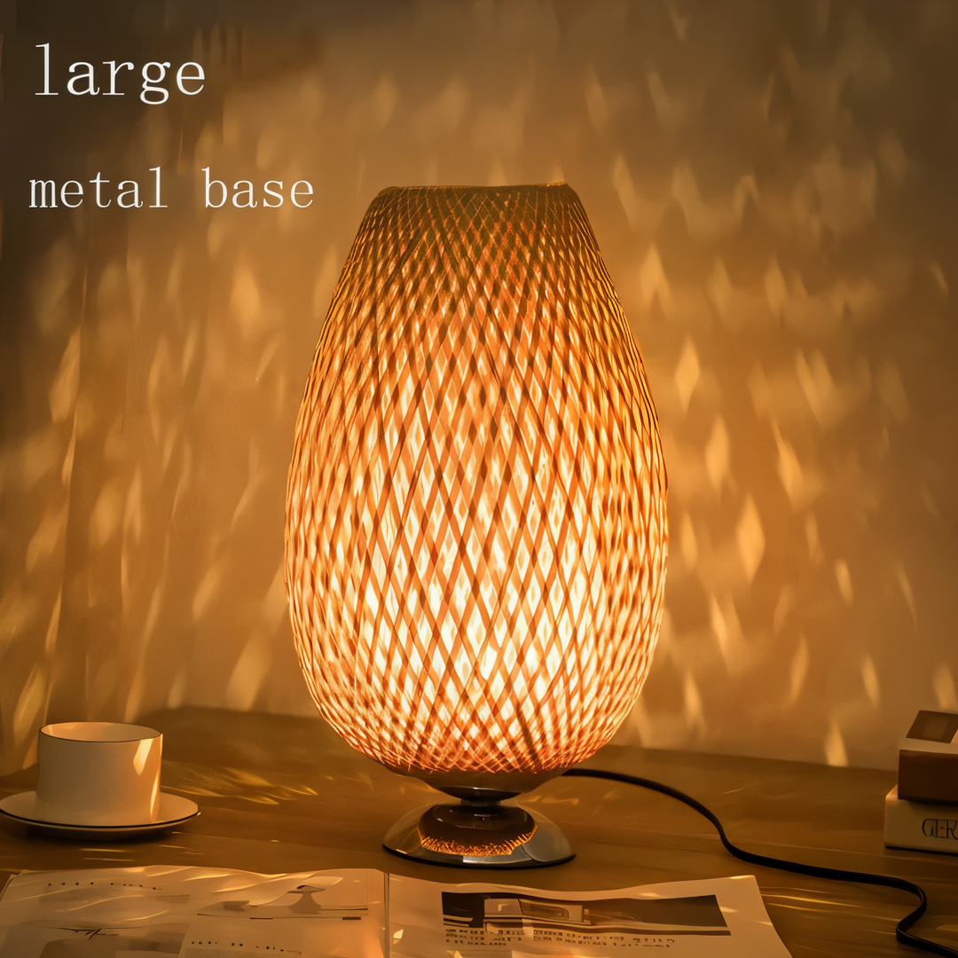 NatureHue – Vintage Bamboo Table Lamp – Creative Woven Rattan Desk Light | Kalsten