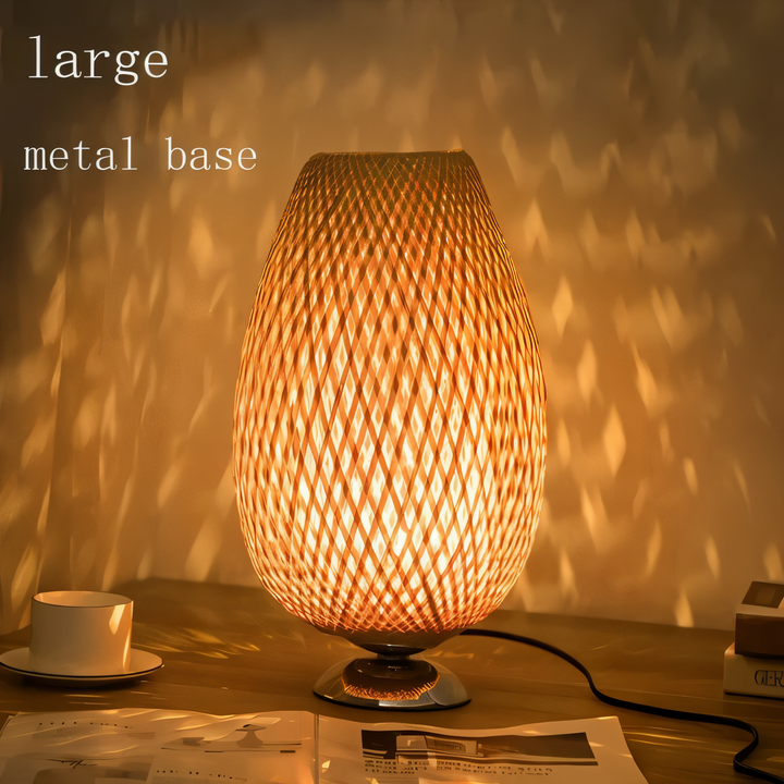 NatureHue – Vintage Bamboo Table Lamp – Creative Woven Rattan Desk Light | Kalsten
