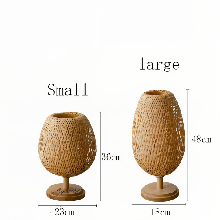 NatureHue – Vintage Bamboo Table Lamp – Creative Woven Rattan Desk Light | Kalsten