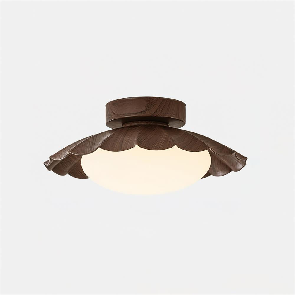 Ceiling Light Metal PE 9.8 in Flush Mount Bedroom Living Room Soft Ambient Lighting Scalloped Modern Indoor Fixture | Kalsten