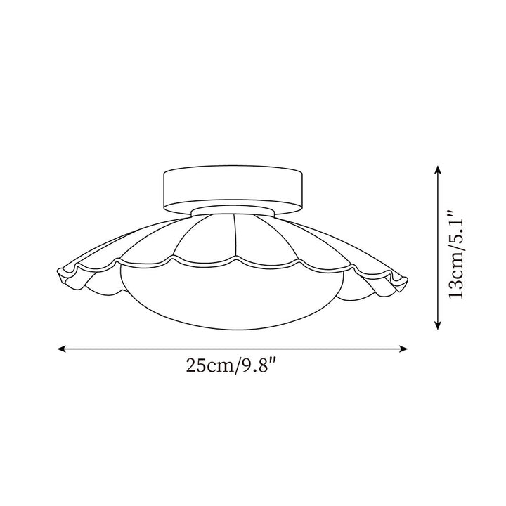 Ceiling Light Metal 9.8 in x 5.1 in Warm White LED Brown Beige White Walnut Living Room Bedroom Fixture | Kalsten