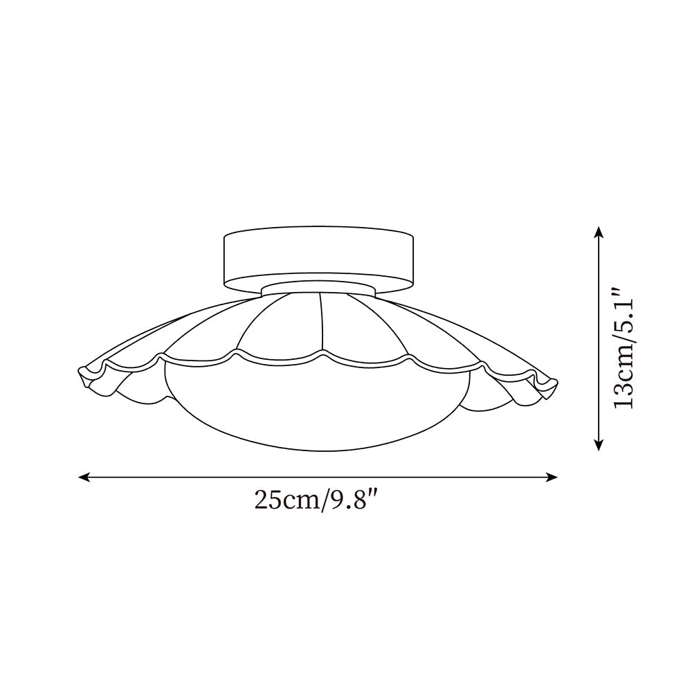 Ceiling Light Metal PE 9.8 in Flush Mount Bedroom Living Room Soft Ambient Lighting Scalloped Modern Indoor Fixture | Kalsten