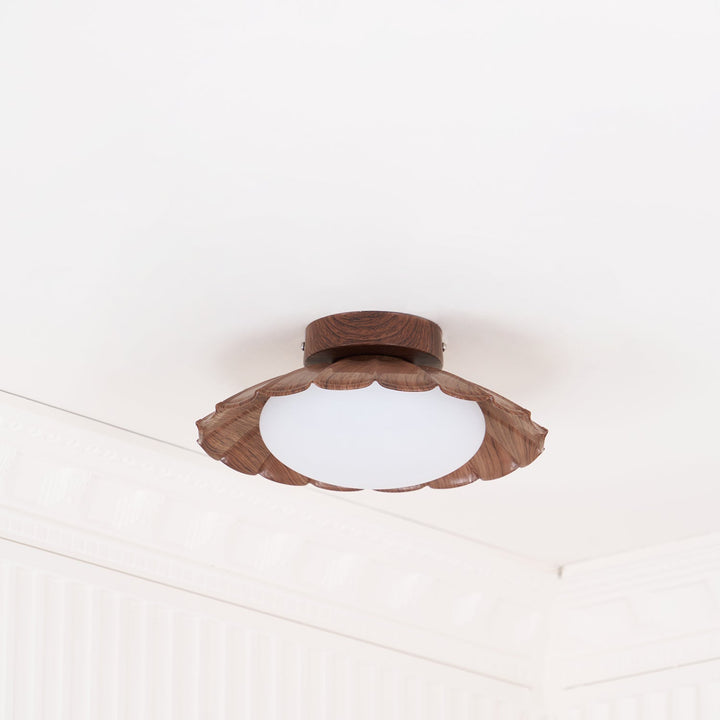Ceiling Light Metal PE 9.8 in Flush Mount Bedroom Living Room Soft Ambient Lighting Scalloped Modern Indoor Fixture | Kalsten