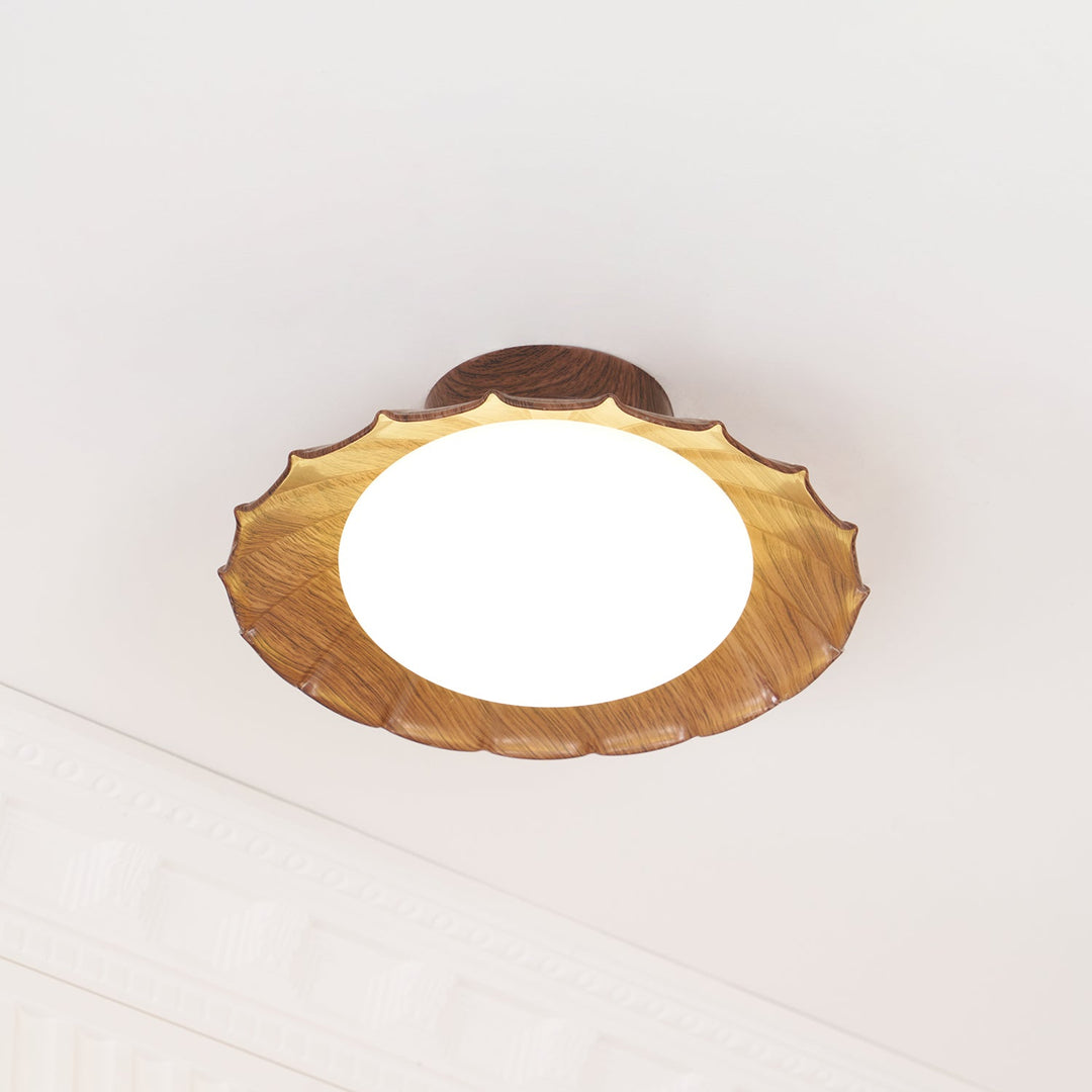 Ceiling Light Metal PE 9.8 in Flush Mount Bedroom Living Room Soft Ambient Lighting Scalloped Modern Indoor Fixture | Kalsten