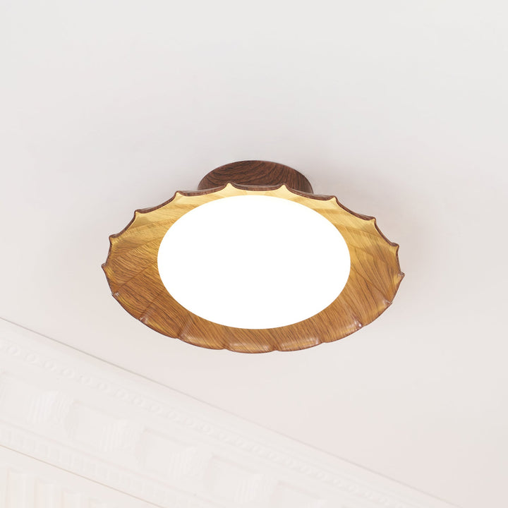 Ceiling Light Metal PE 9.8 in Flush Mount Bedroom Living Room Soft Ambient Lighting Scalloped Modern Indoor Fixture | Kalsten