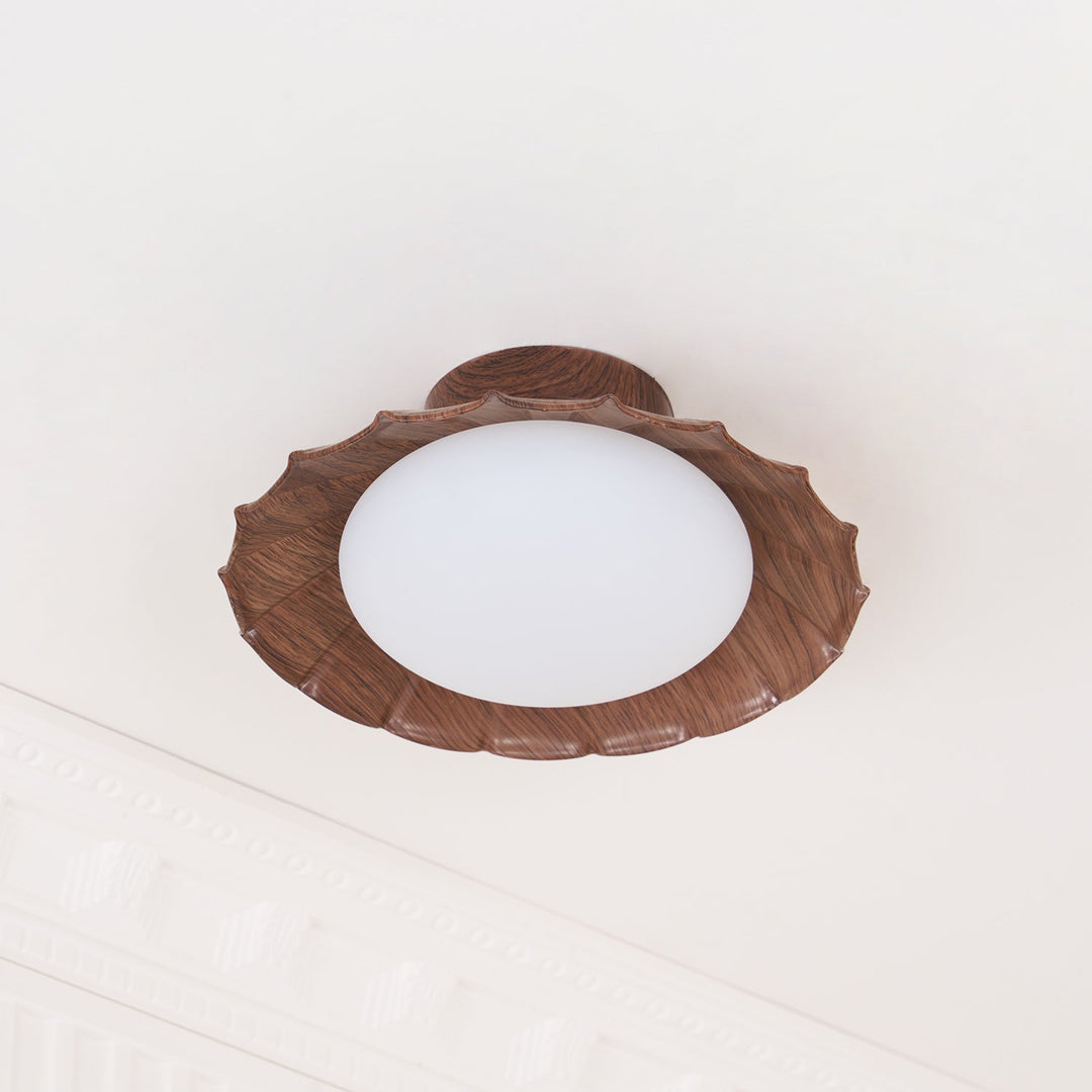 Ceiling Light Metal PE 9.8 in Flush Mount Bedroom Living Room Soft Ambient Lighting Scalloped Modern Indoor Fixture | Kalsten