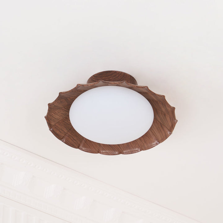 Ceiling Light Metal PE 9.8 in Flush Mount Bedroom Living Room Soft Ambient Lighting Scalloped Modern Indoor Fixture | Kalsten