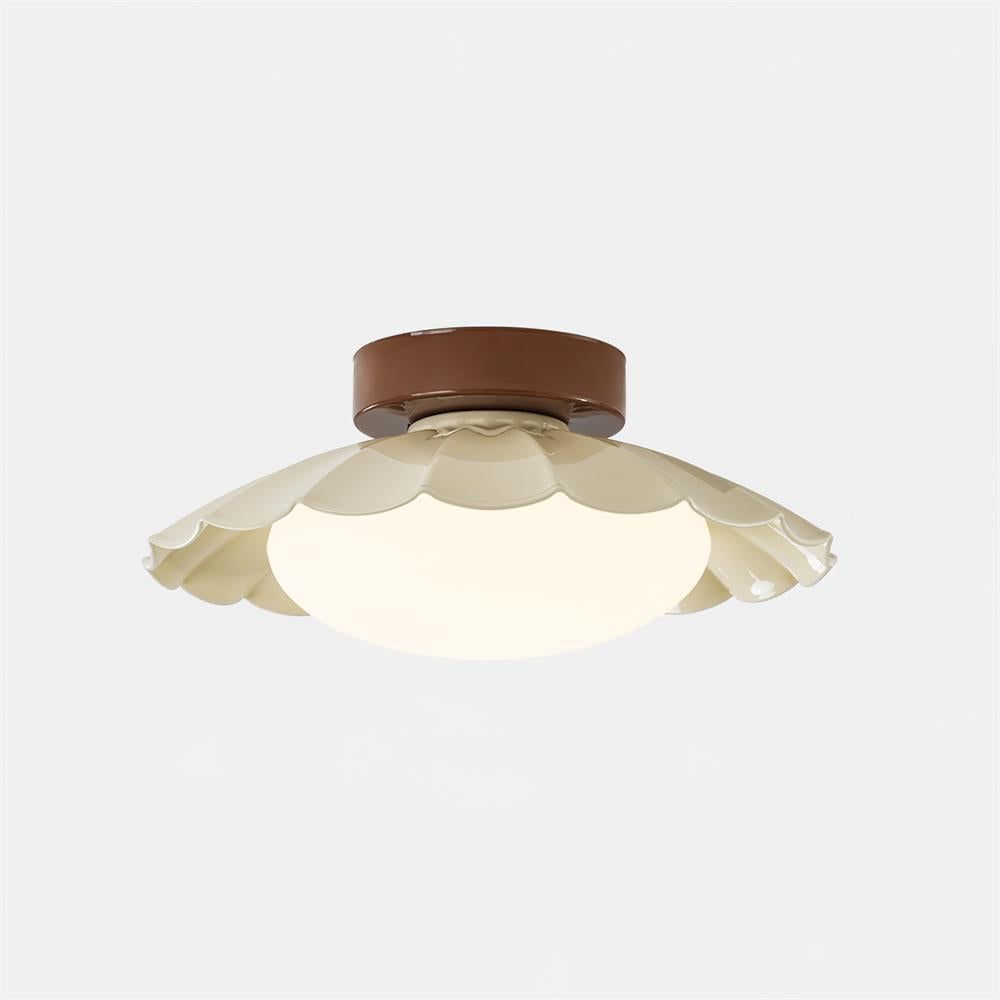 Ceiling Light Metal PE 9.8 in Flush Mount Bedroom Living Room Soft Ambient Lighting Scalloped Modern Indoor Fixture | Kalsten