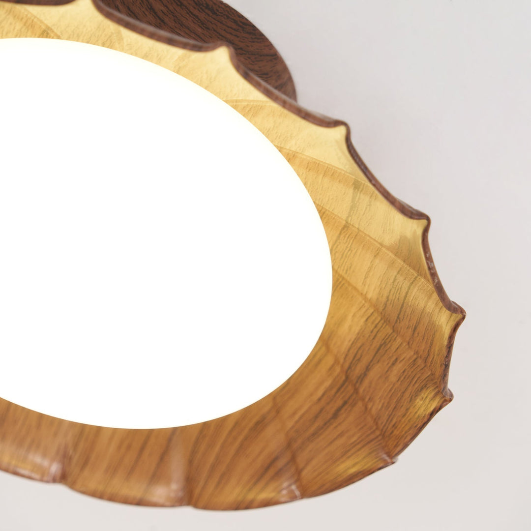 Ceiling Light Metal 9.8 in x 5.1 in Warm White LED Brown Beige White Walnut Living Room Bedroom Fixture | Kalsten