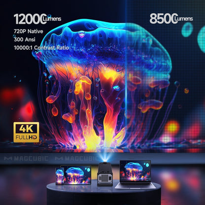 Skanto | CineBeam 4K Mini Projector – Portable Home Cinema with 180° Rotation