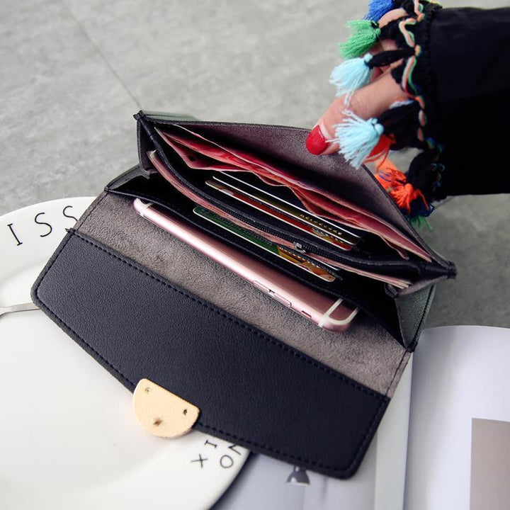 Long Wallet in PU Leather with Snap Closure | Kalsten