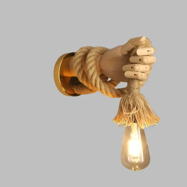 Creative wall lamp in rope design with handle – Rustic LED lamp for living room & hallway | Kalsten