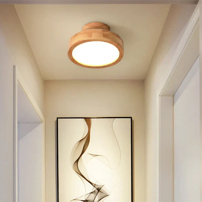 Round Wooden Scandinavian Ceiling Lamp - NordicLuxe | Kalsten