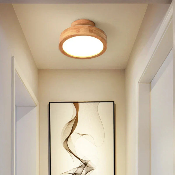 Round Wooden Scandinavian Ceiling Lamp - NordicLuxe | Kalsten
