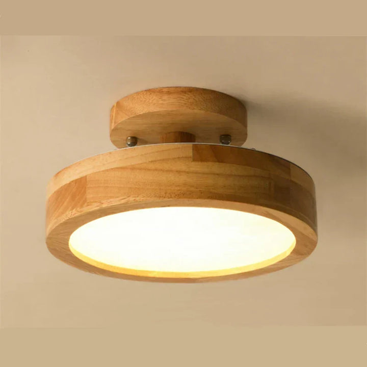 Round Wooden Scandinavian Ceiling Lamp - NordicLuxe | Kalsten