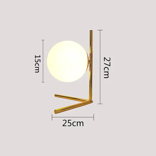 Nordic LED table lamp with glass sphere – Minimalist design for living room and bedroom | Kalsten