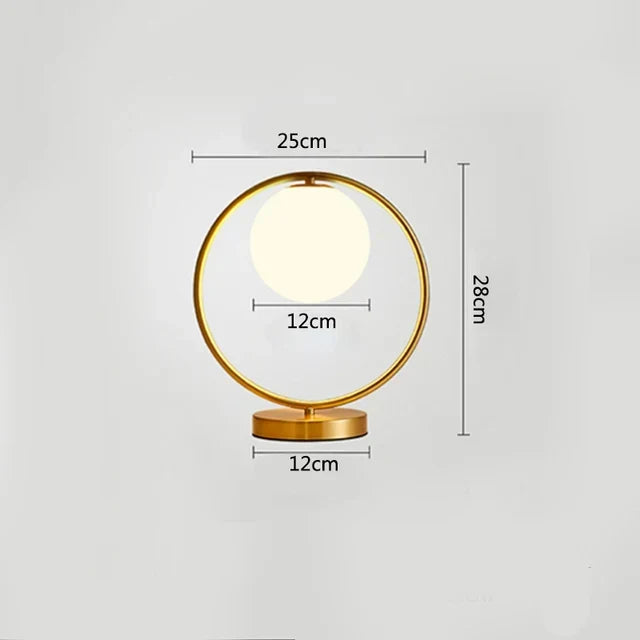 Nordic LED table lamp with glass sphere – Minimalist design for living room and bedroom | Kalsten
