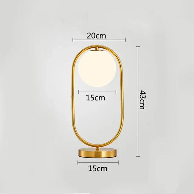 Nordic LED table lamp with glass sphere – Minimalist design for living room and bedroom | Kalsten