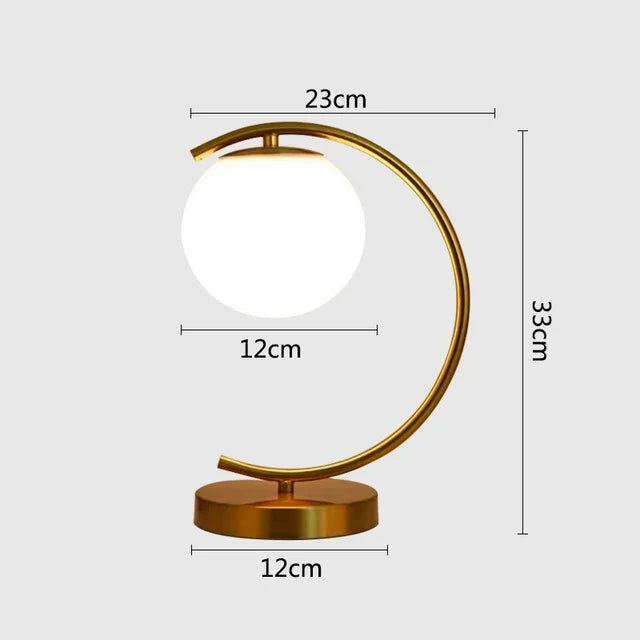 Nordic LED table lamp with glass sphere – Minimalist design for living room and bedroom | Kalsten