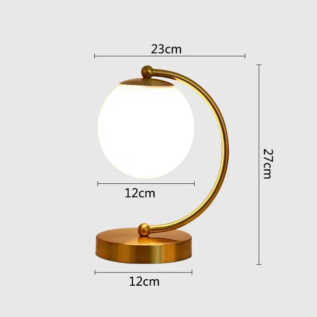 Nordic LED table lamp with glass sphere – Minimalist design for living room and bedroom | Kalsten