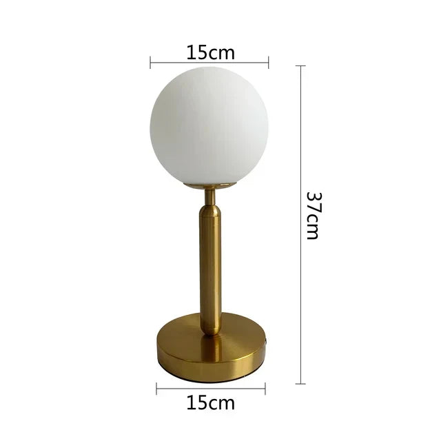 Nordic LED table lamp with glass sphere – Minimalist design for living room and bedroom | Kalsten