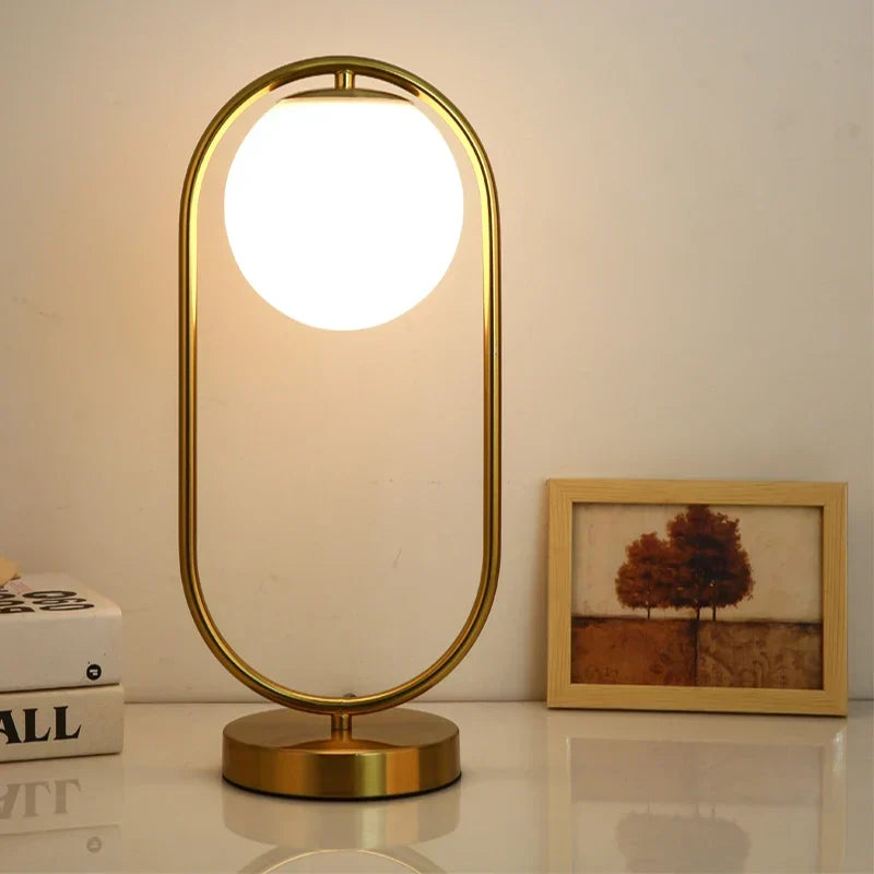 Nordic LED table lamp with glass sphere – Minimalist design for living room and bedroom | Kalsten