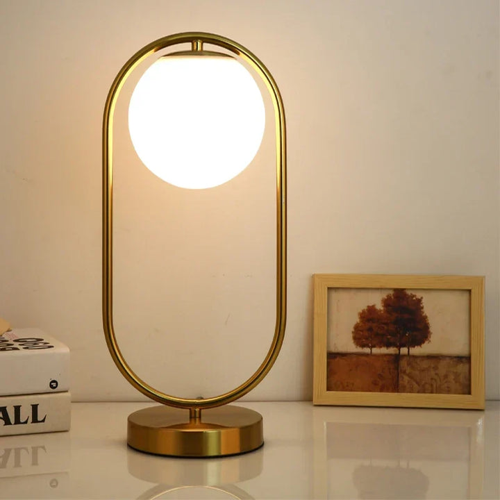 Nordic LED table lamp with glass sphere – Minimalist design for living room and bedroom | Kalsten