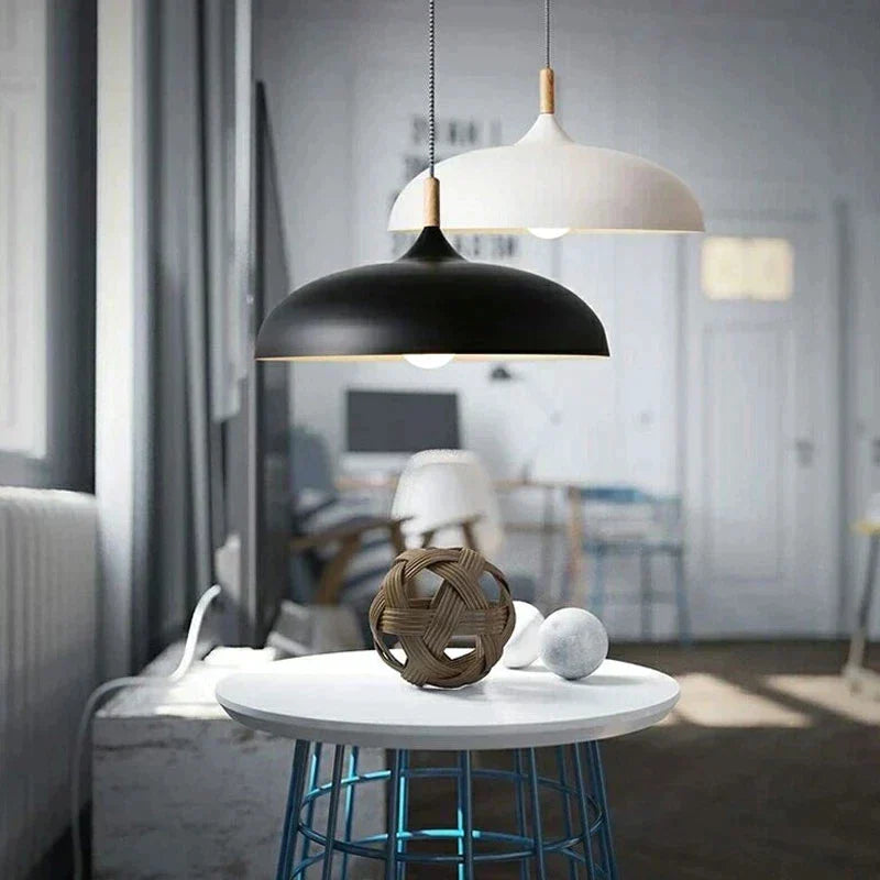 Modern Scandinavian LED Pendant Light – Oak Pendant Light for Living Room, Kitchen and Dining Room | Brehn